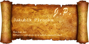 Jakubik Piroska névjegykártya