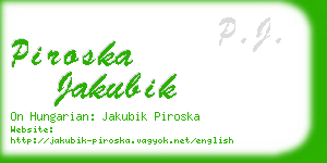 piroska jakubik business card